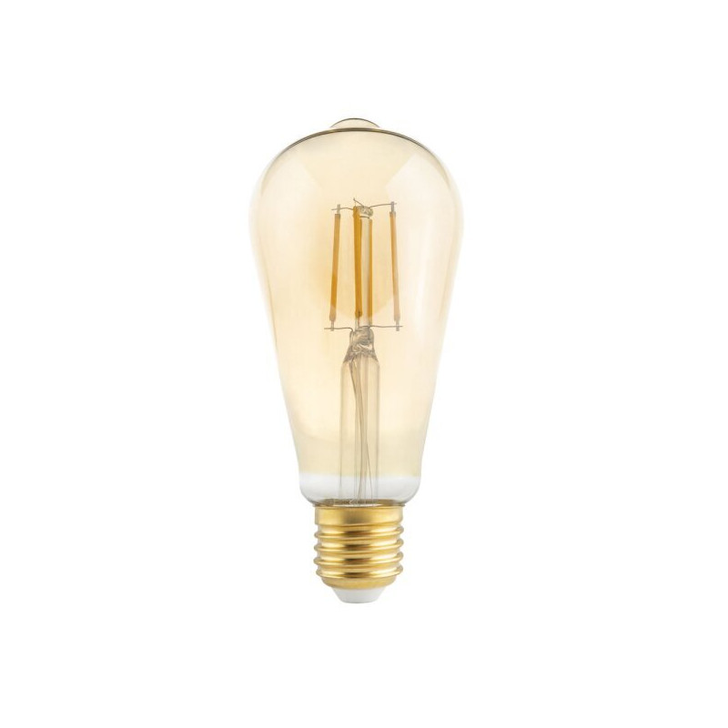 Ampoule vintage LED E27 filament ambré blanc chaud 4W ST64 2500k pas cher Optonica