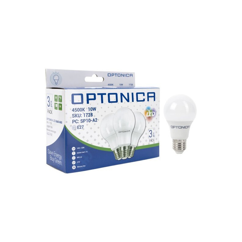 Ampoule LED B22 15w 4500k blanc neutre A70 pas cher - Optonica
