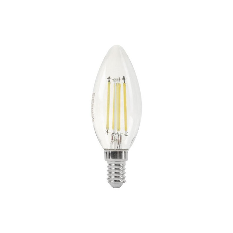 Ampoule Bougie LED C35 FILAMENT E14 Blanc Neutre 4500K 6W pas cher 