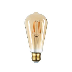 Ampoule Bougie LED ST64 Verre doré E27 Blanc Chaud 2500K 6W pas cher 